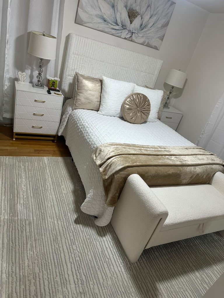 Elegant primary bedroom refreshed after a deep cleaning service in Richmond, VA